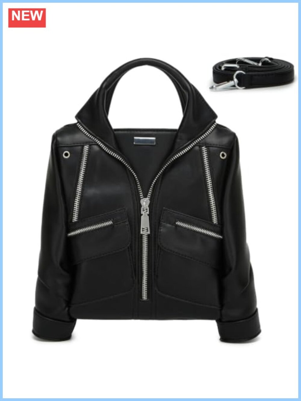 Vegan PU Leather Coat Shaped Crossbody Purse Novelty Handbag
